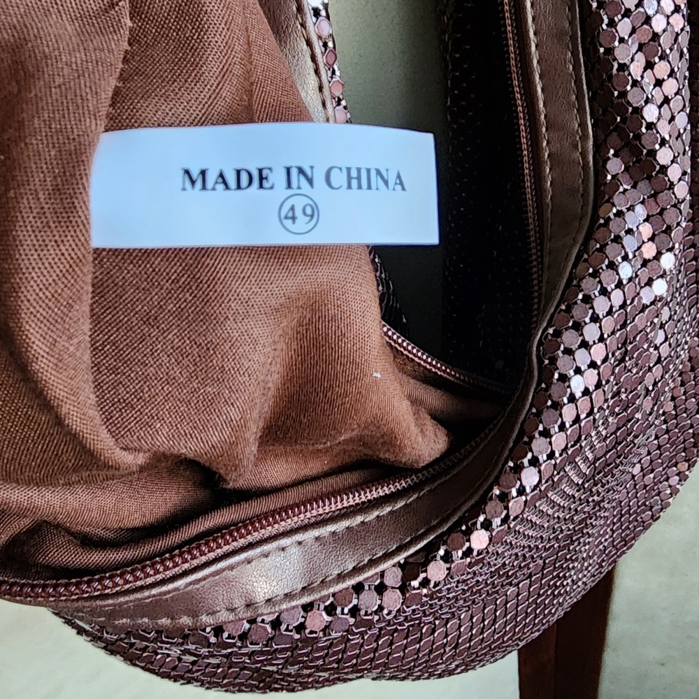 Paradox Bronze Metallic Hobo Shoulder Bag - Picture 8 of 11
